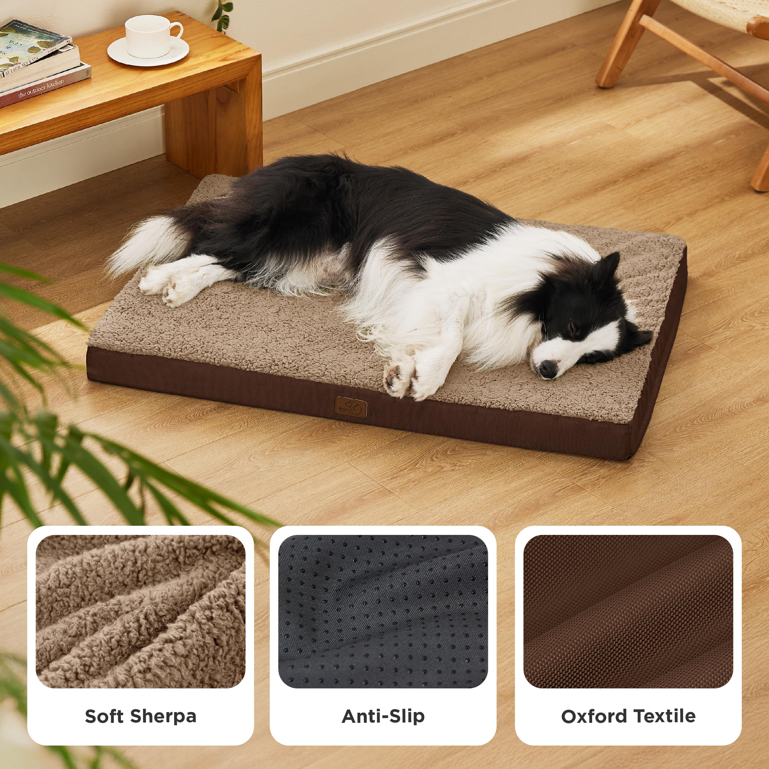 Bedsure large dog bed zipper removable cover shown for easy access