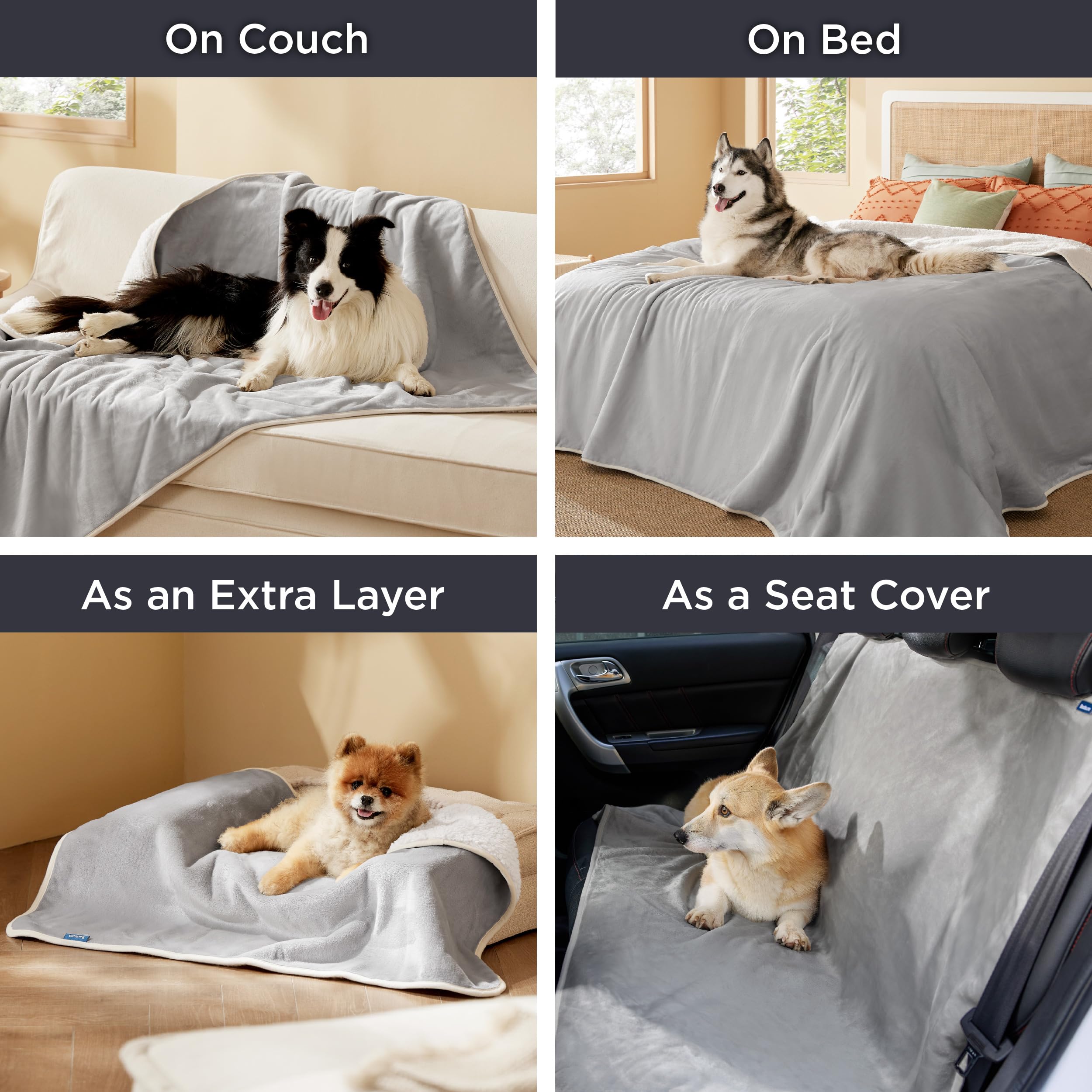 Bedsure light gray Sherpa texture provides plush warmth and stylish look