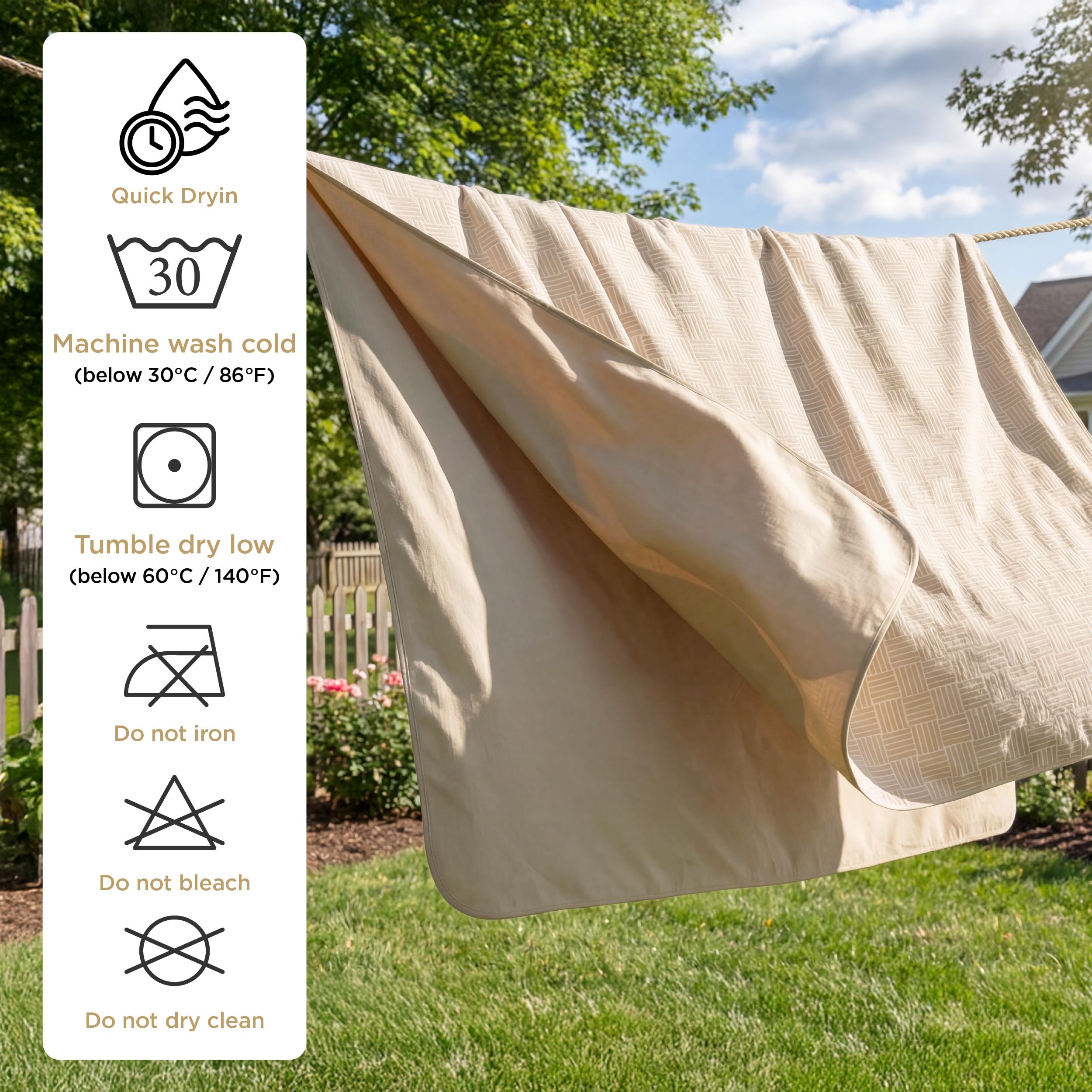 Bedsure machine-washable at 86°F (30°C) for easy care.