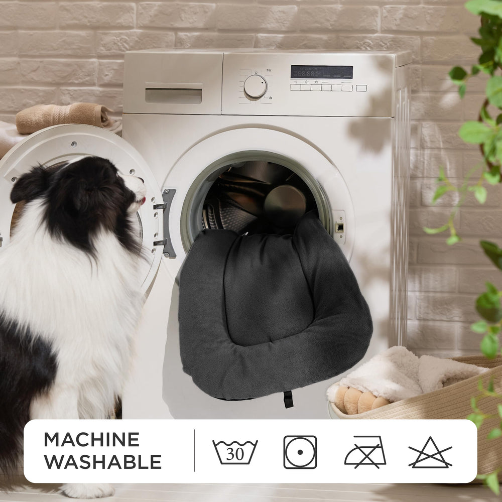 Bedsure machine-wash label highlights easy cleaning after adventures.