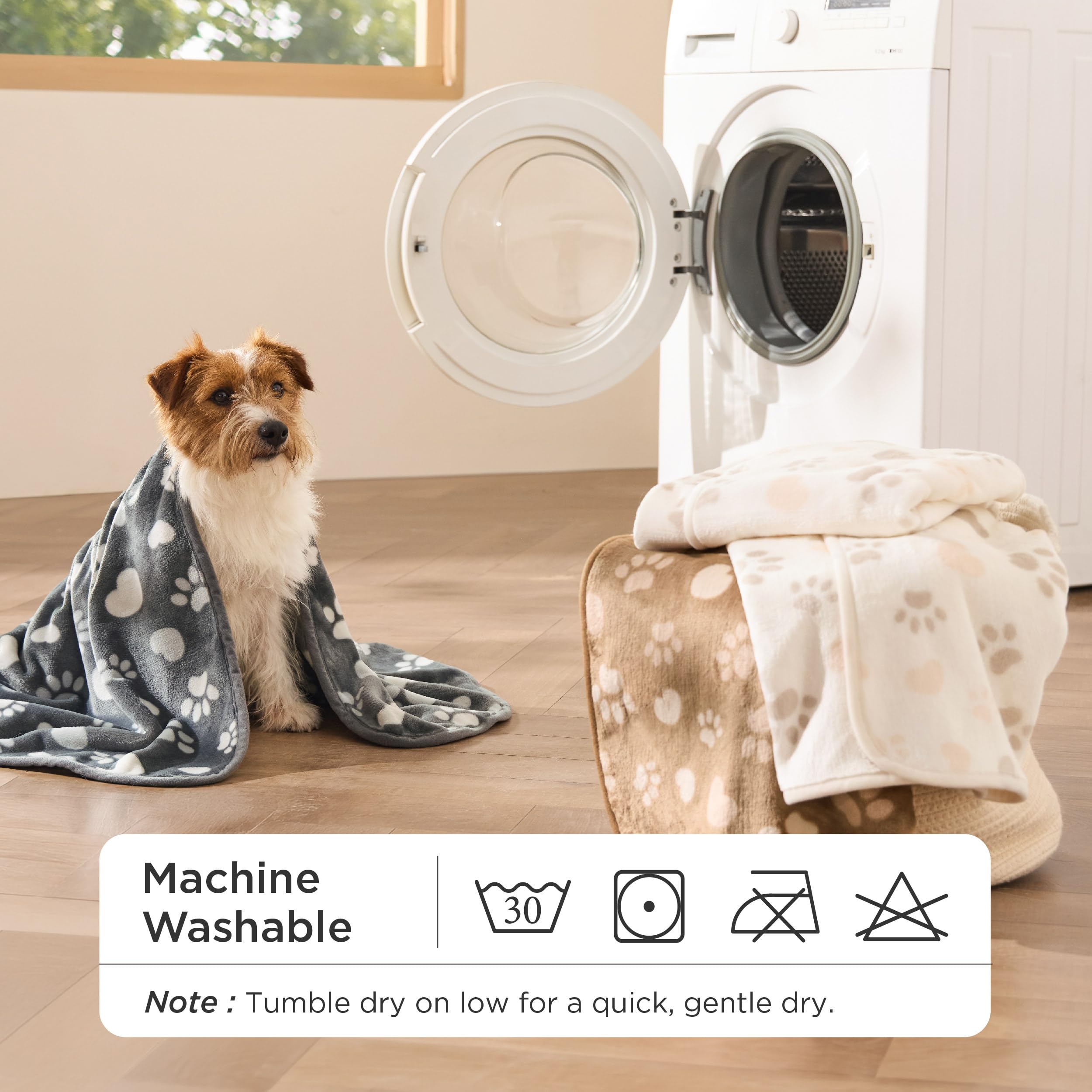 Bedsure machine-washable pet blanket for easy cleanup after adventures.
