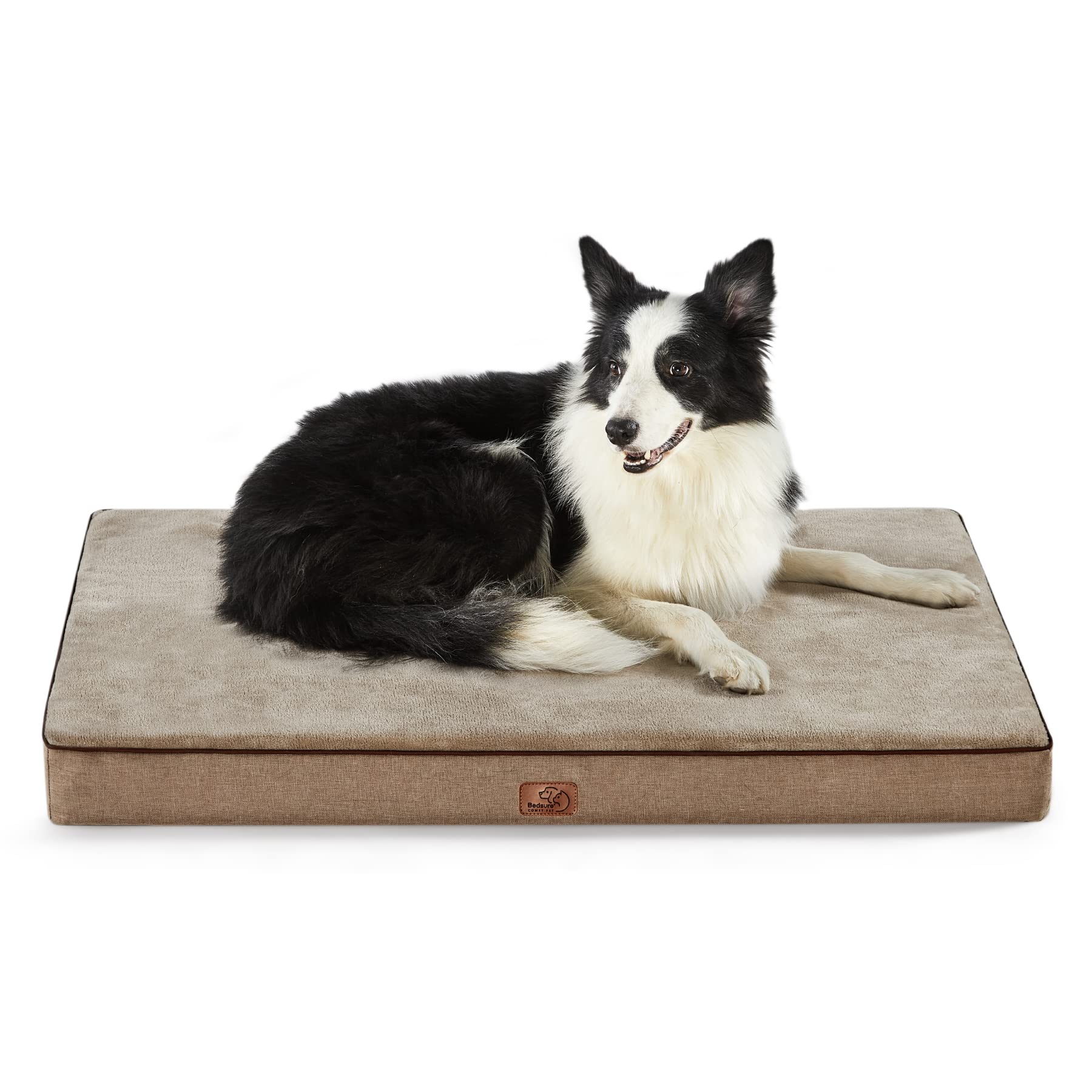 Bedsure memory foam dog bed large orthopedic with plush top for joint support and crate comfort.
