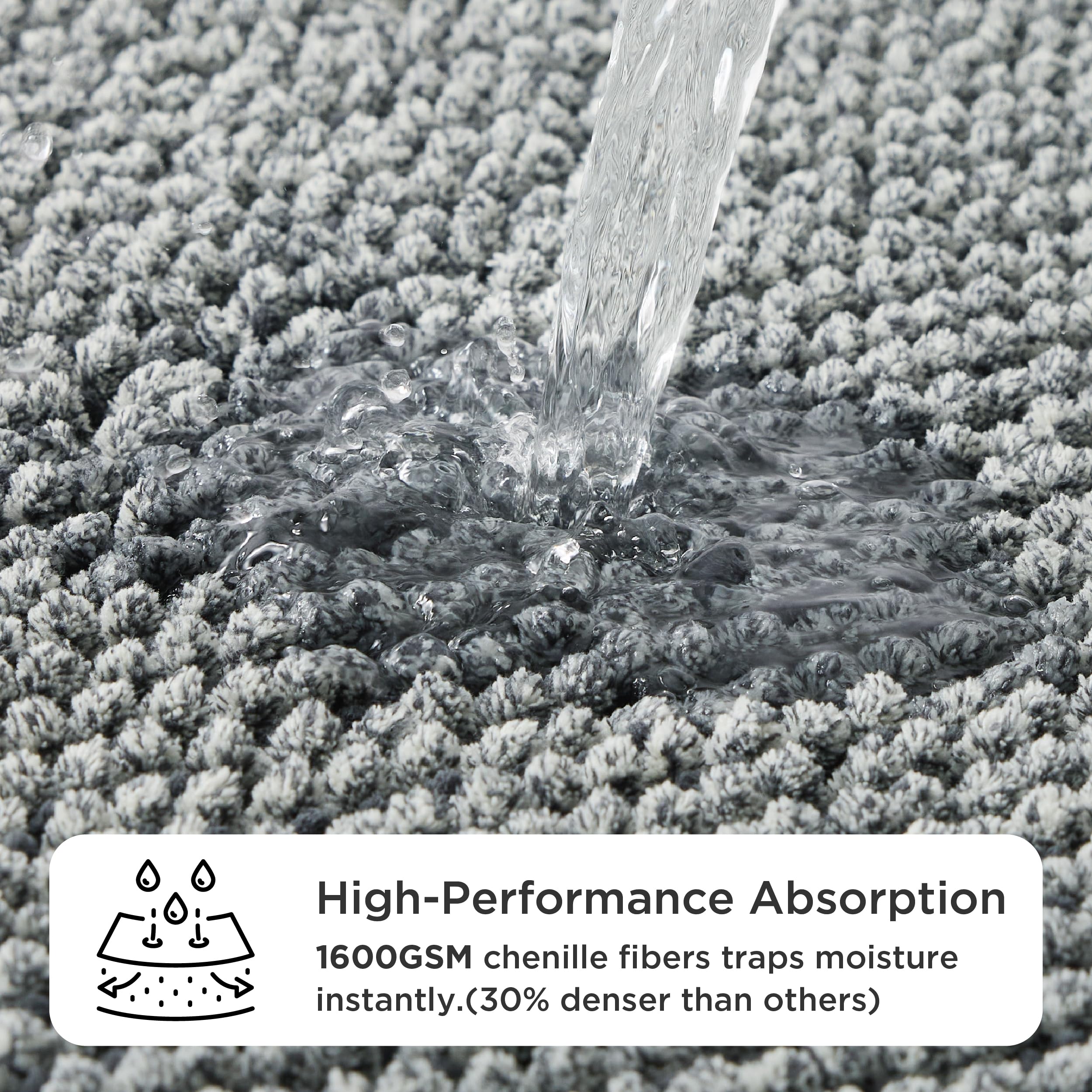 Bedsure non-slip back keeps the mat in place on any floor