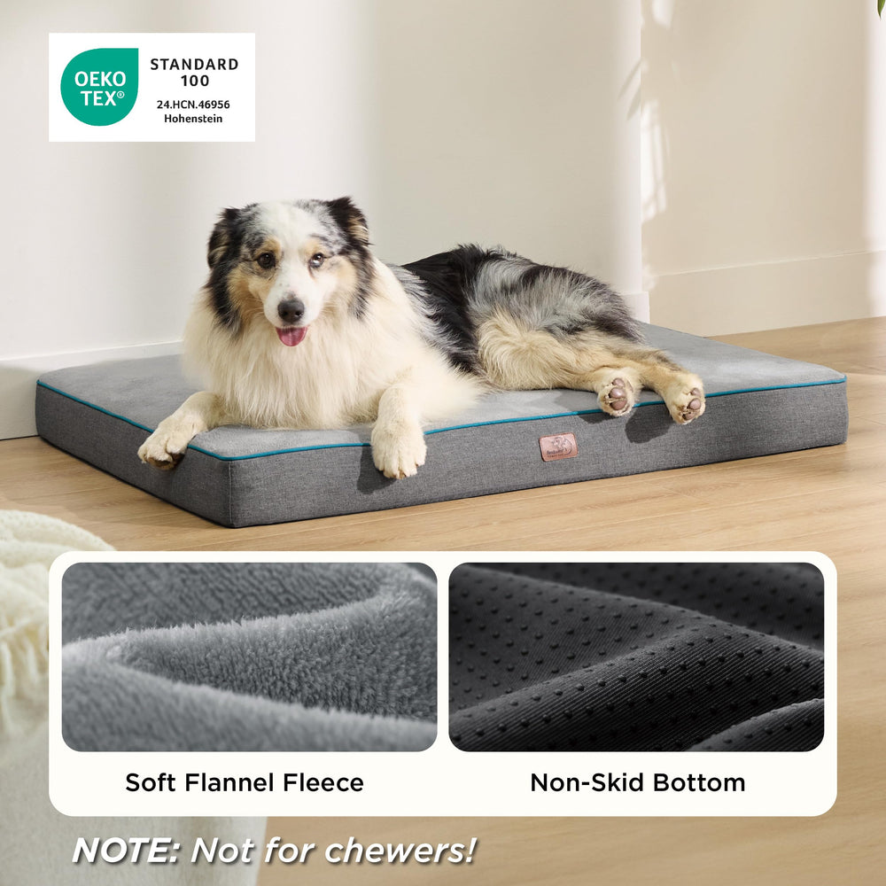 Bedsure non-slip base keeps the bed in place on floors.