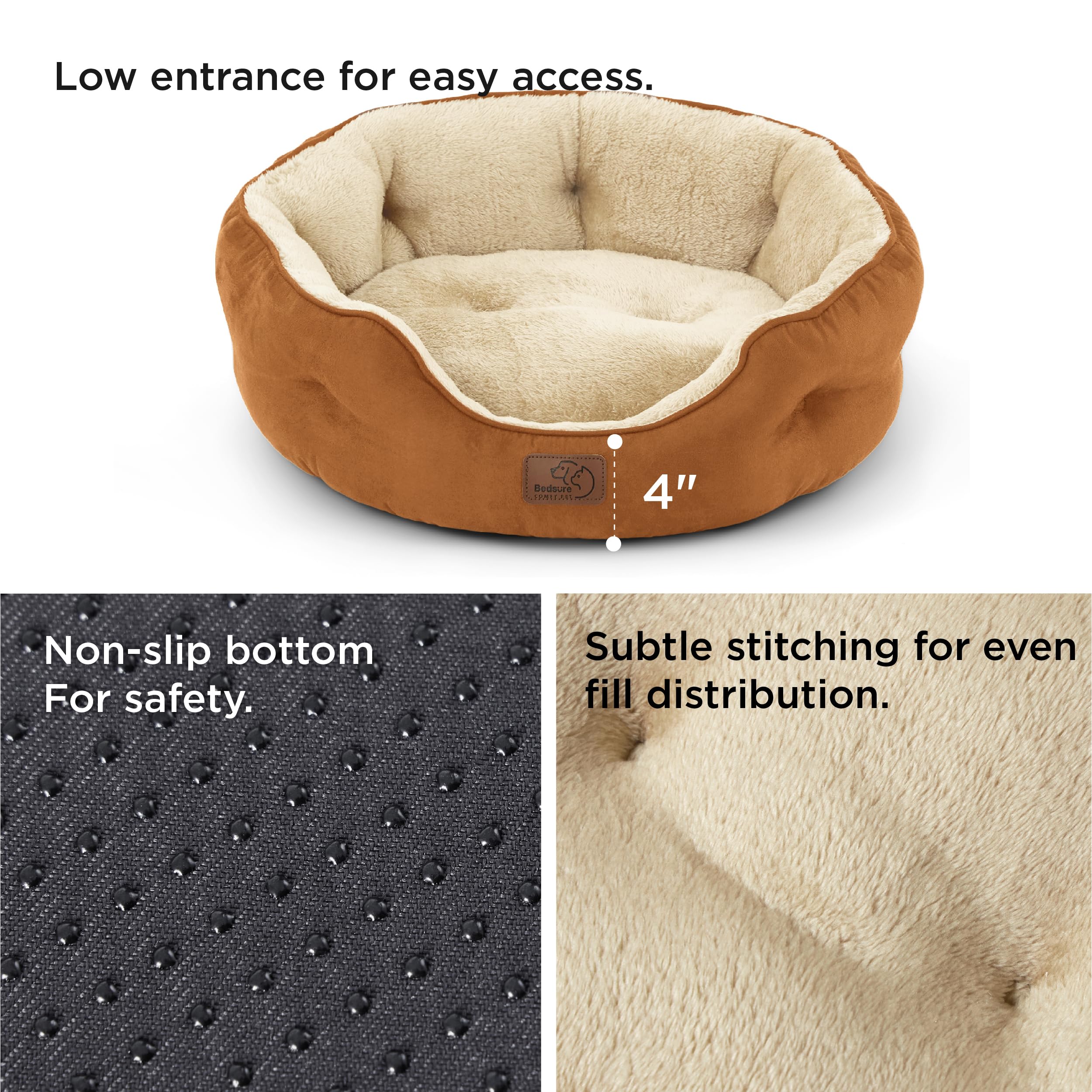 Bedsure non-slip bottom detail keeps the bed stable during play.