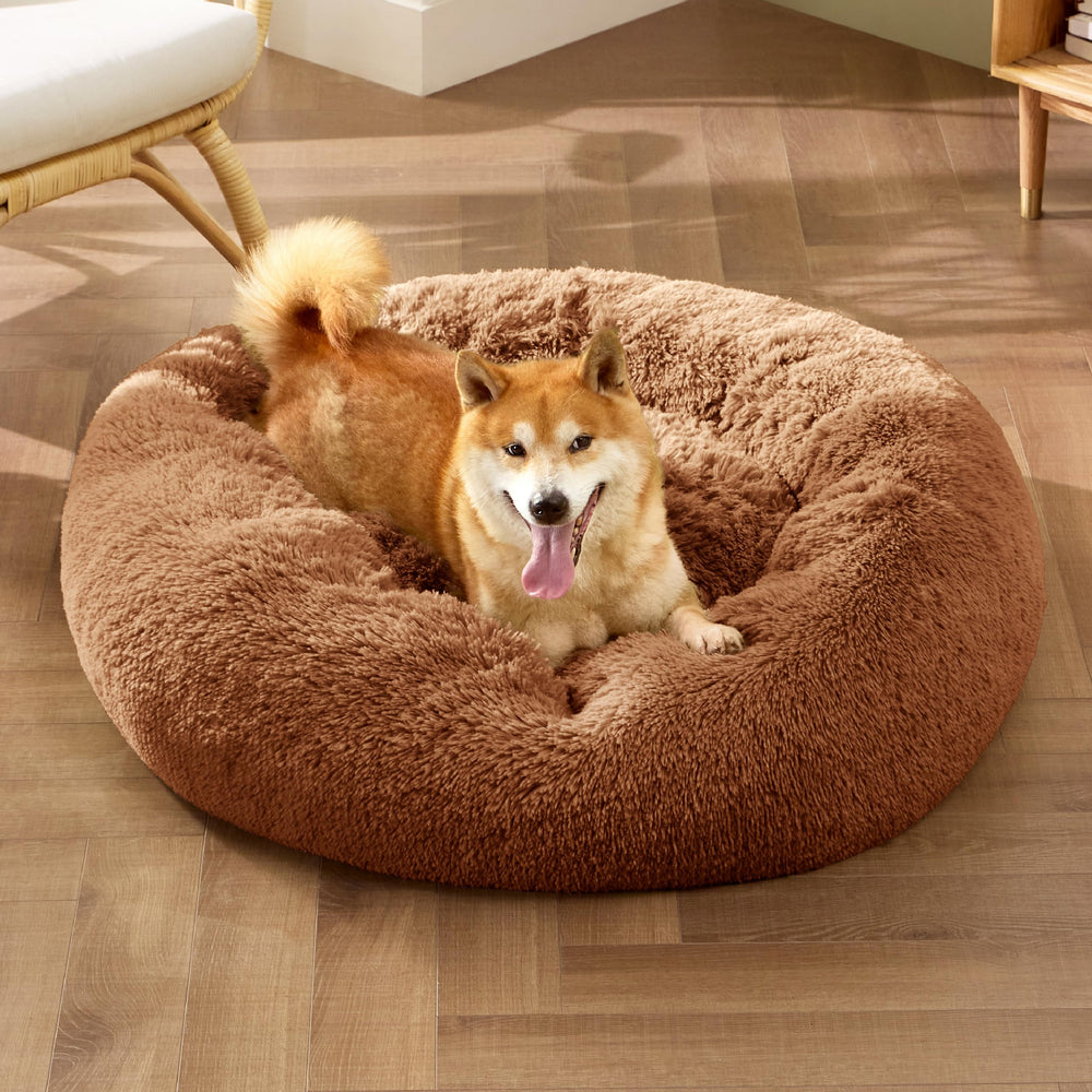 Bedsure non-slip bottom pet bed keeps it stable during naps.