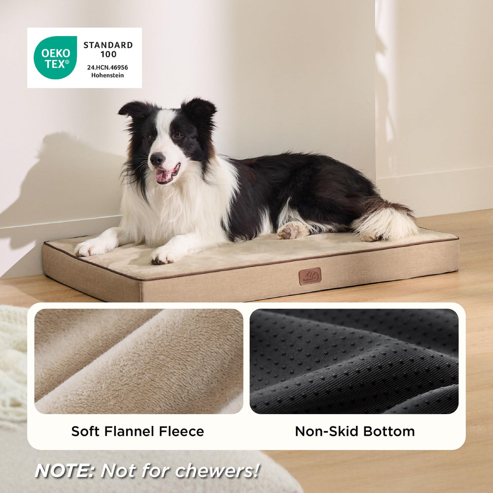 Bedsure non-slip bottom keeps the bed steady on slick floors during playful sessions.