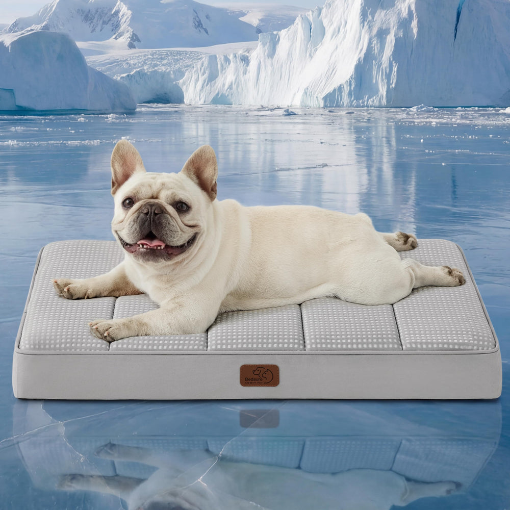 Bedsure orthopedic cooling dog bed cover close-up with breathable fabric