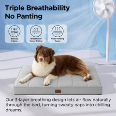 Bedsure cooling bed highlighting three-layer breathability for steady airflow.