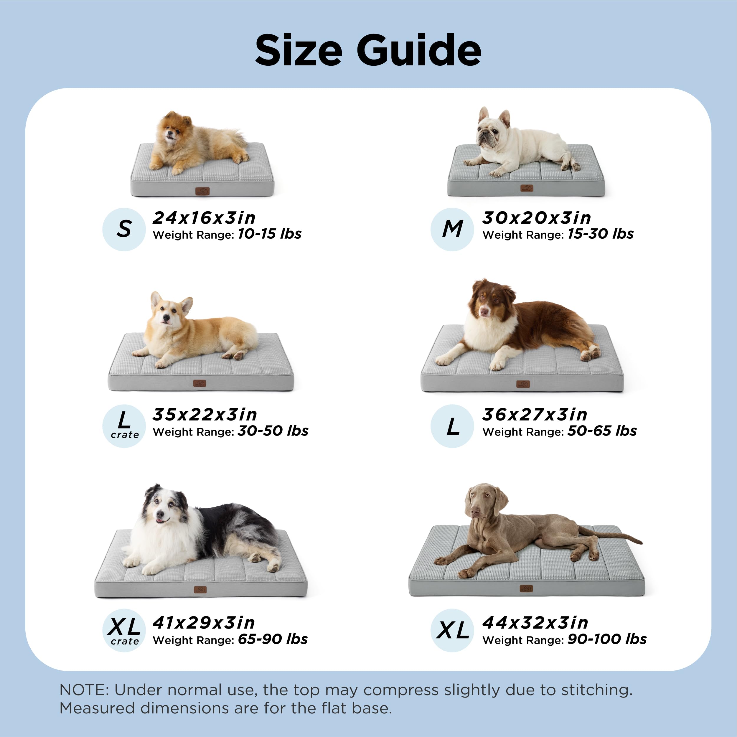 Bedsure crate-training friendly 35x22 inch cooling bed for pets up to 50 lbs