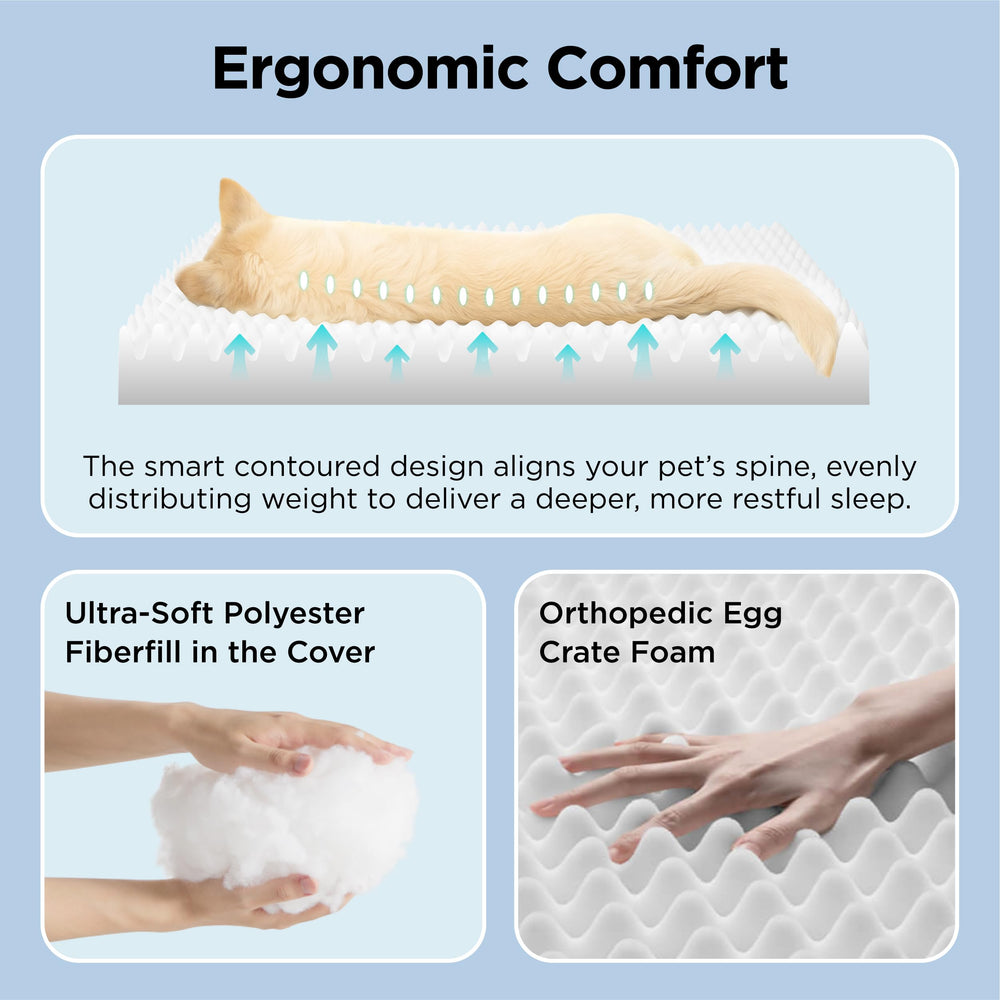 Bedsure egg-crate foam distributes weight for comfort on the cooling bed