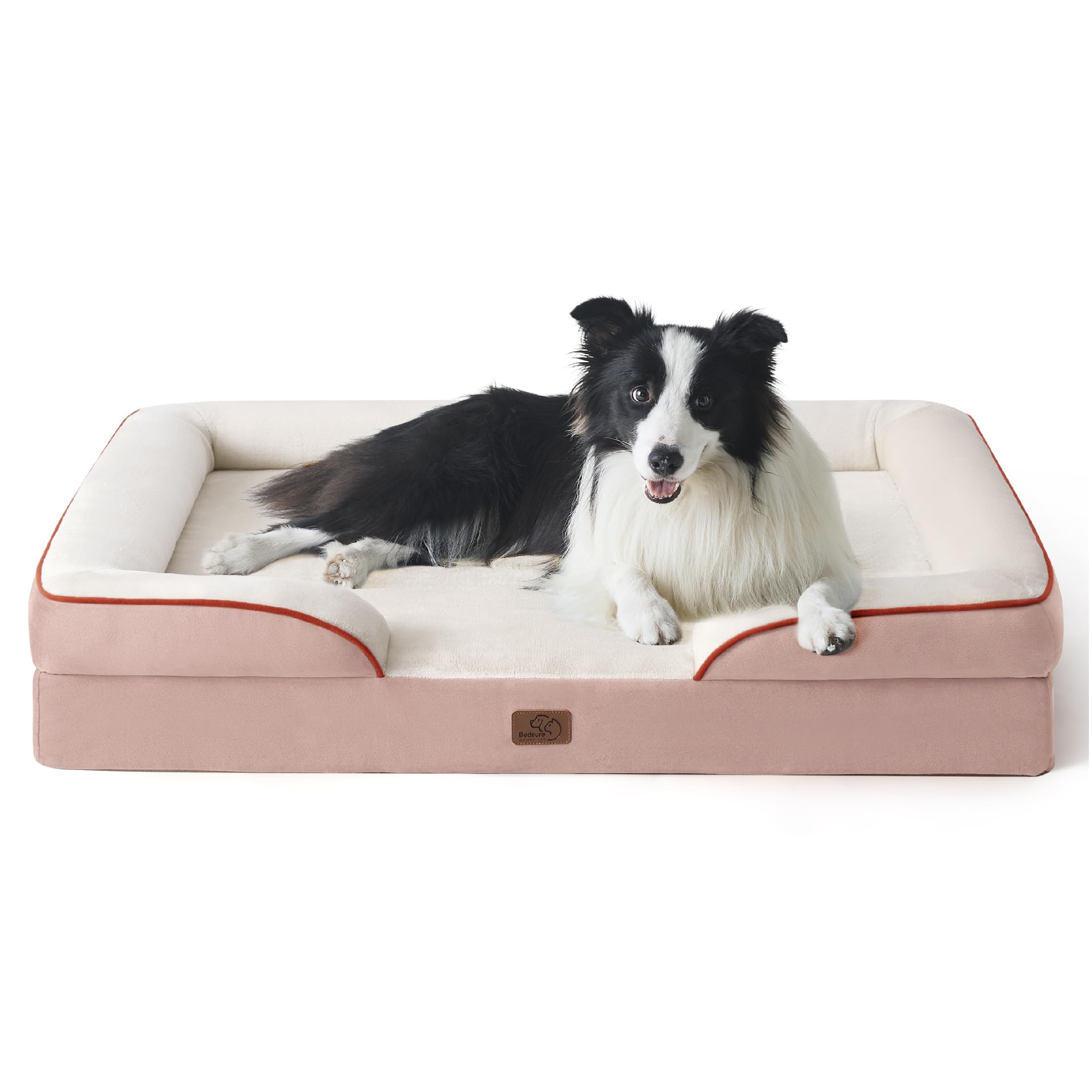 Bedsure orthopedic dog bed 35-inch pink offers steady support and comfort