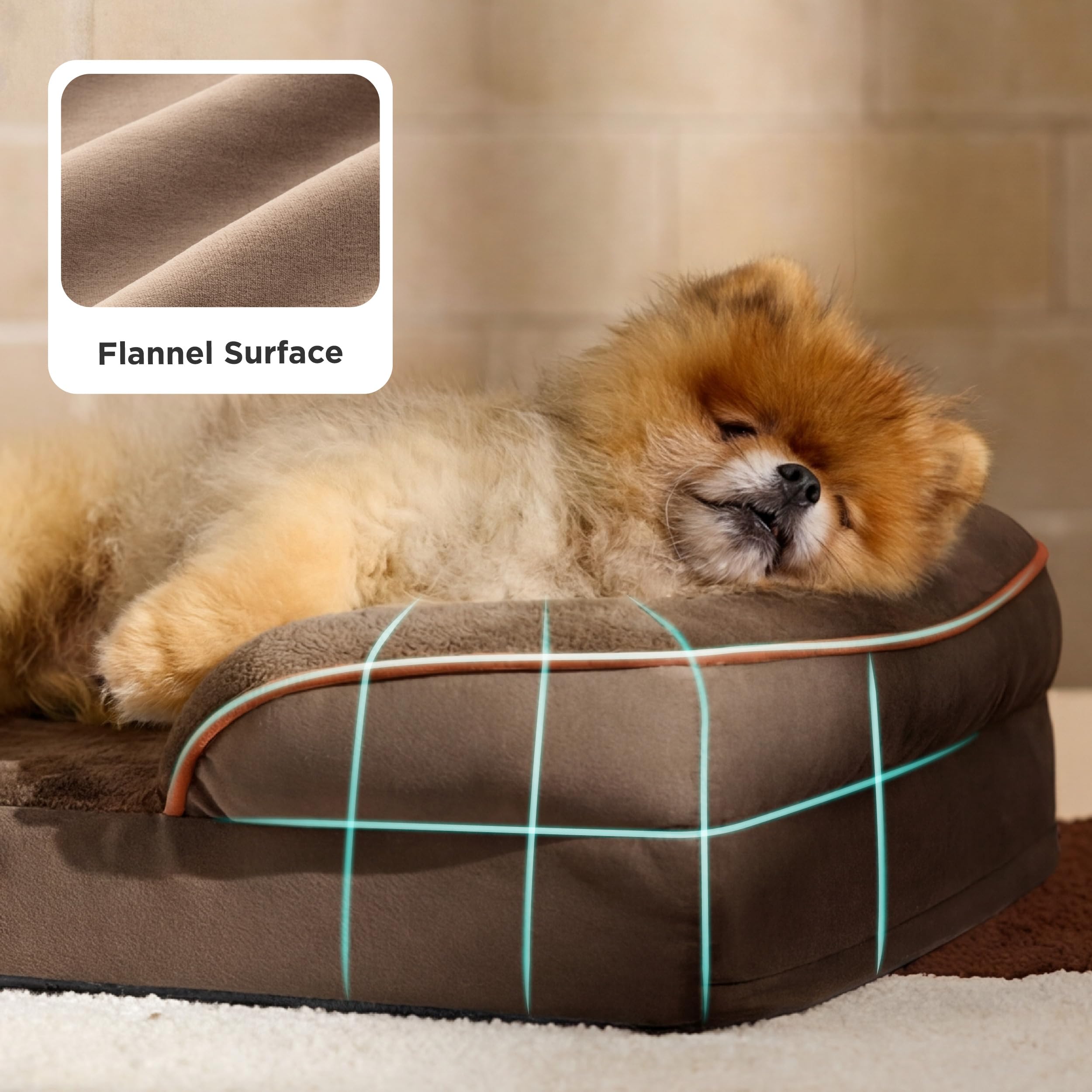 Bedsure dog bed-flannel-fabric delivers soft, soothing comfort during naps.