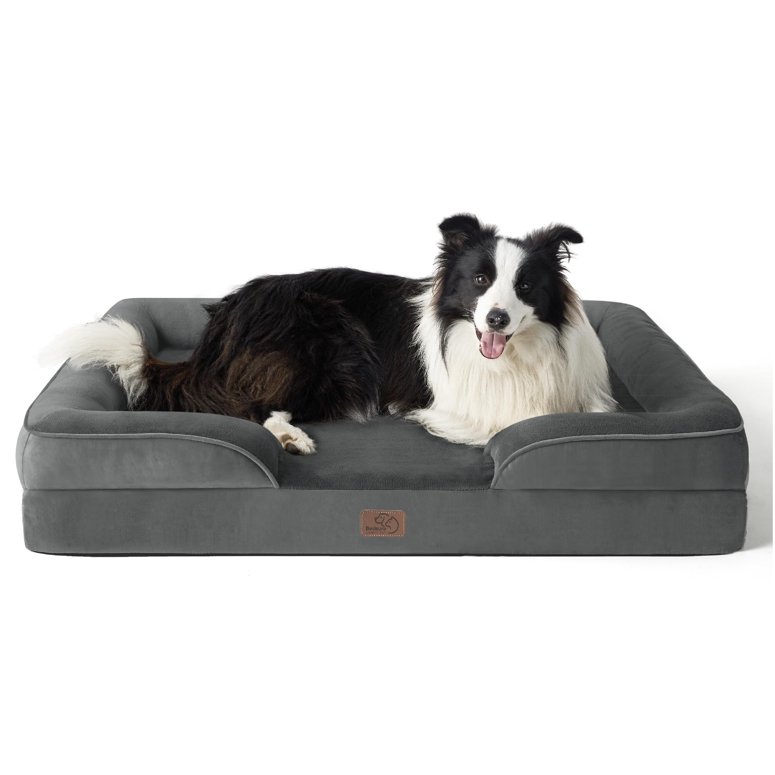 Bedsure orthopedic dog bed foam section provides joint support.