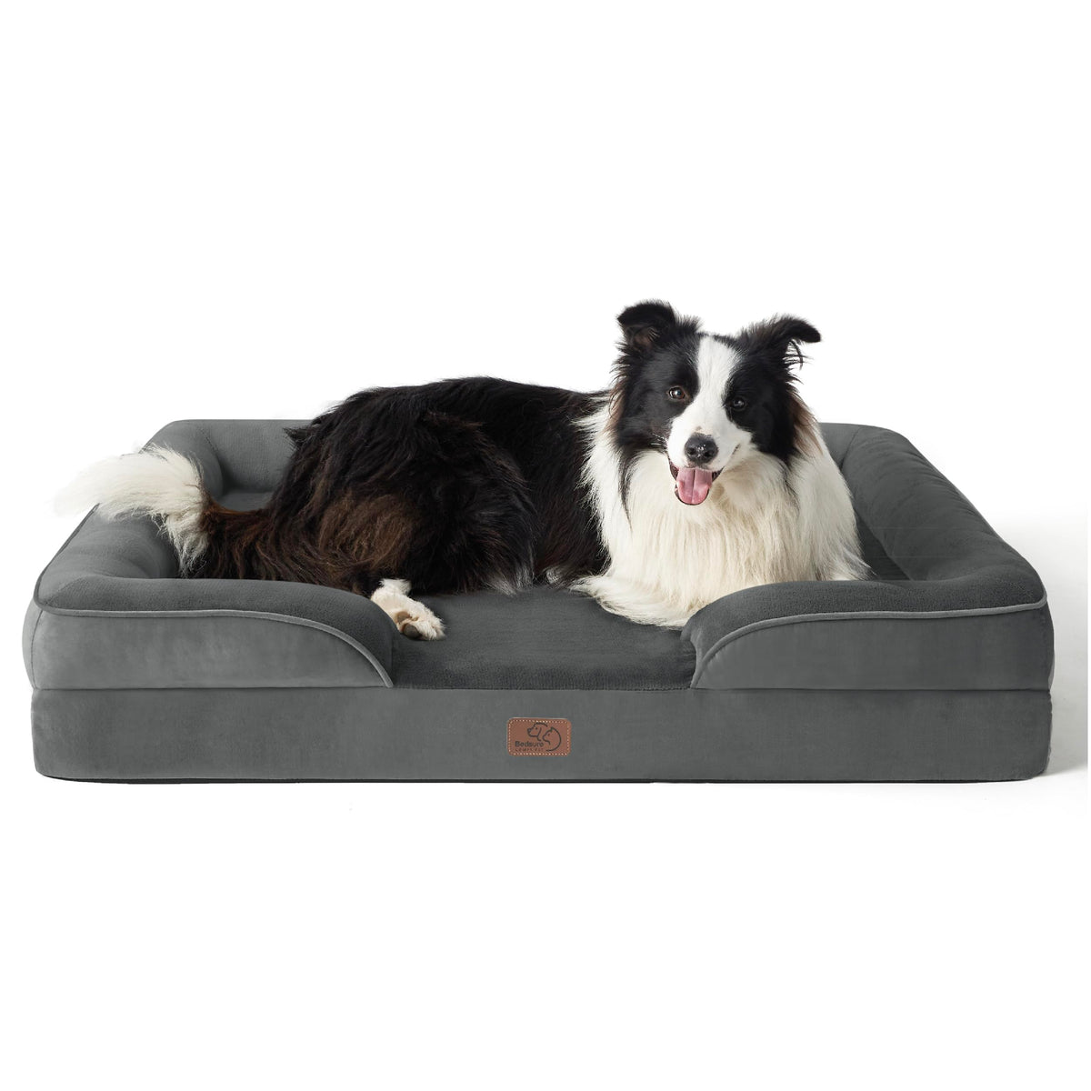 Bedsure orthopedic dog bed foam section provides joint support.