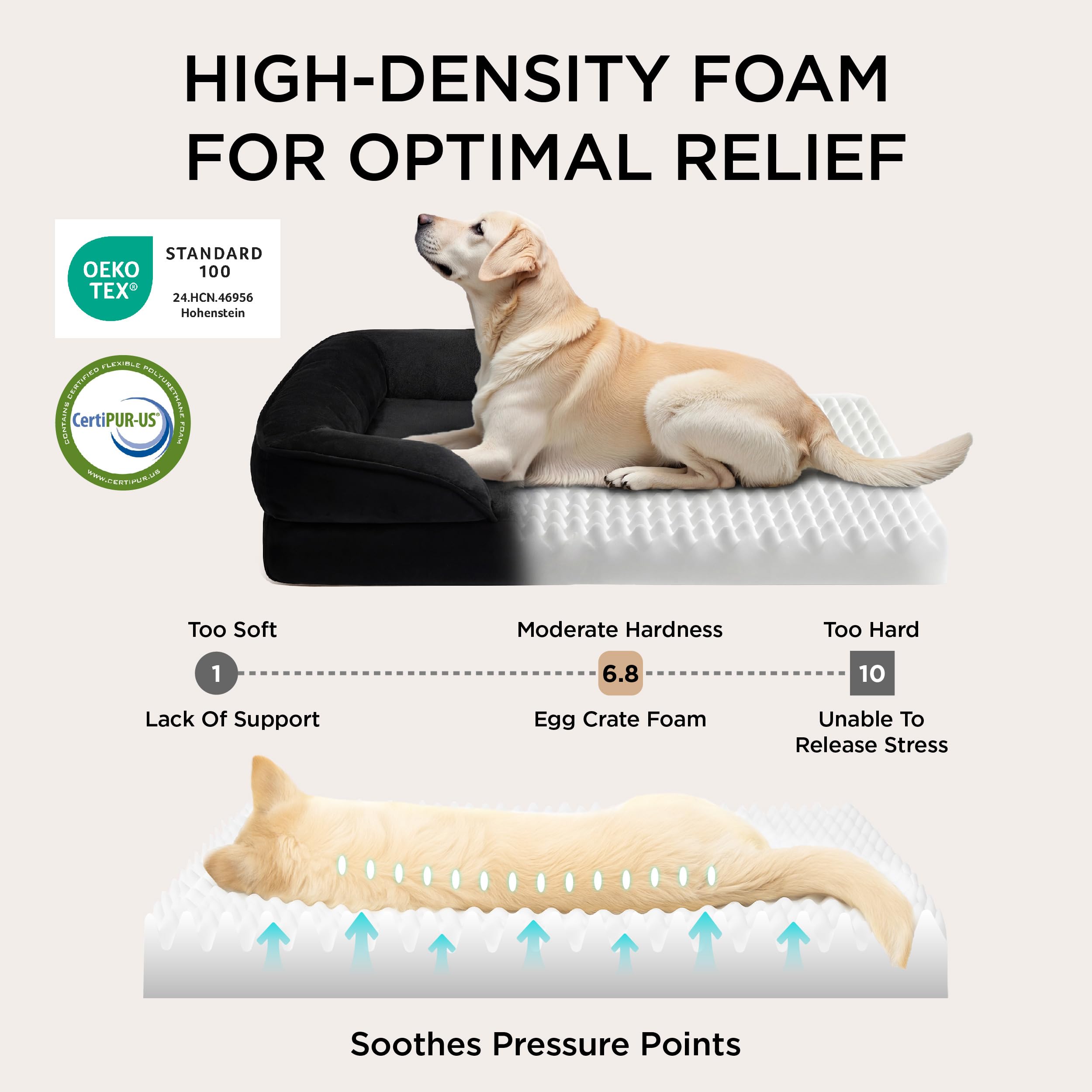 Bedsure four-sided bolster cushions the head and neck for secure resting spots.