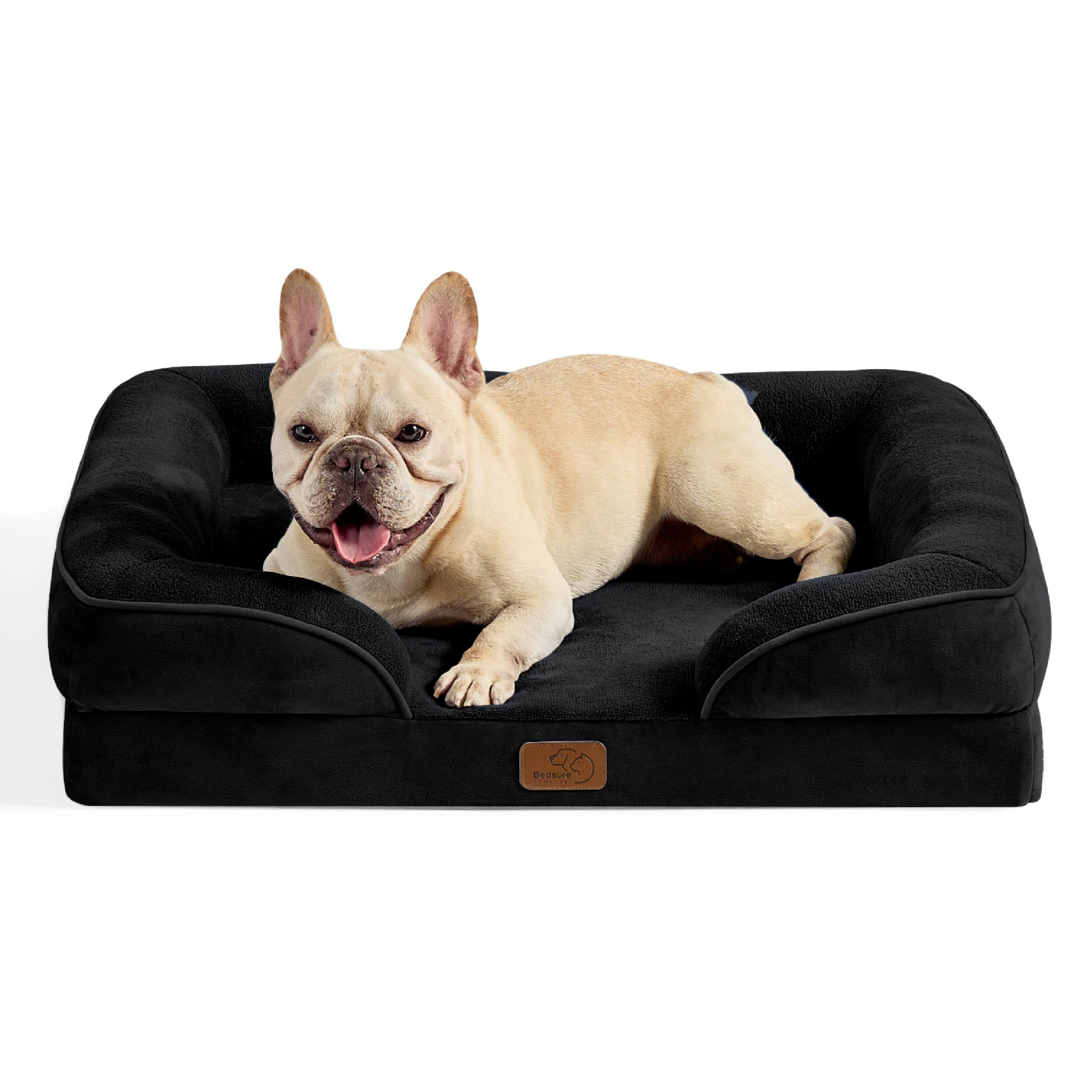 Bedsure orthopedic dog bed with waterproof cover protects against spills and simplifies cleaning.