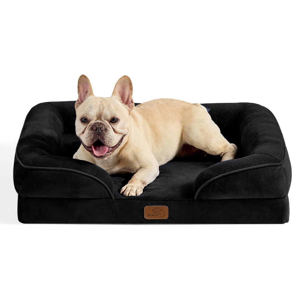 Bedsure orthopedic dog bed with waterproof cover protects against spills and simplifies cleaning.