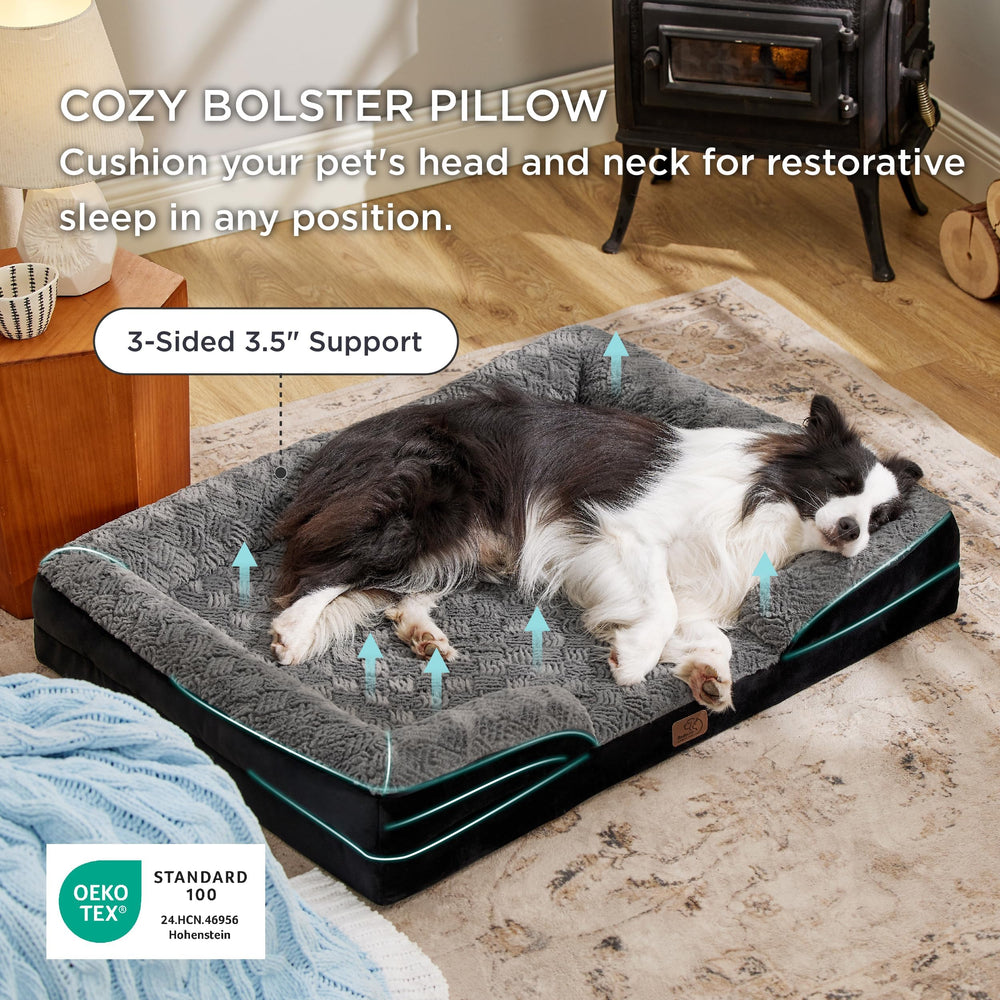 Bedsure egg-crate foam distributes weight for even support.