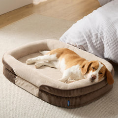 Bedsure orthopedic dog bed with 360° oval bolster for enhanced comfort and joint support.