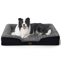 Bedsure orthopedic dog bed top view showing foam support for joint comfort.
