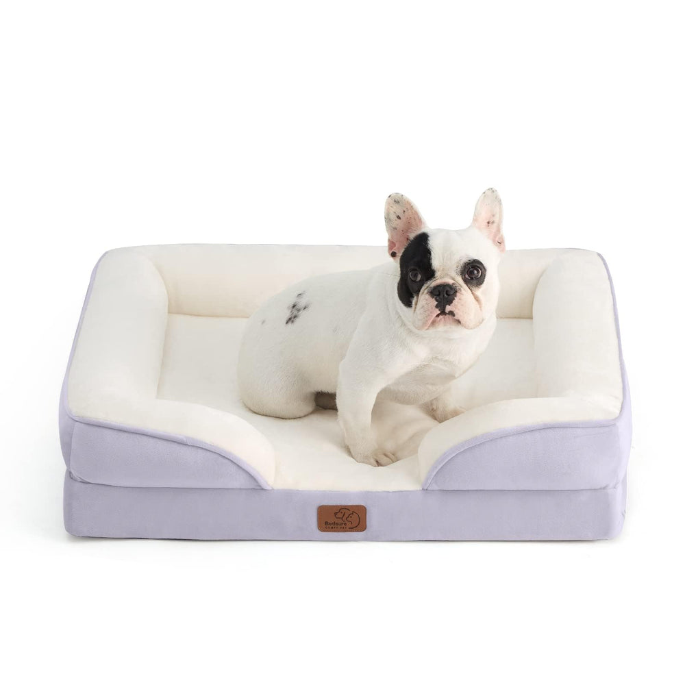 Bedsure orthopedic dog bed with egg-crate foam for even weight distribution.