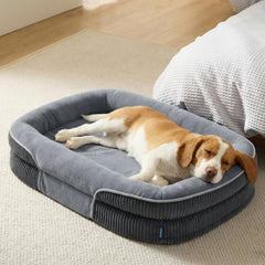 Bedsure orthopedic dog bed with oval bolster for head and neck support