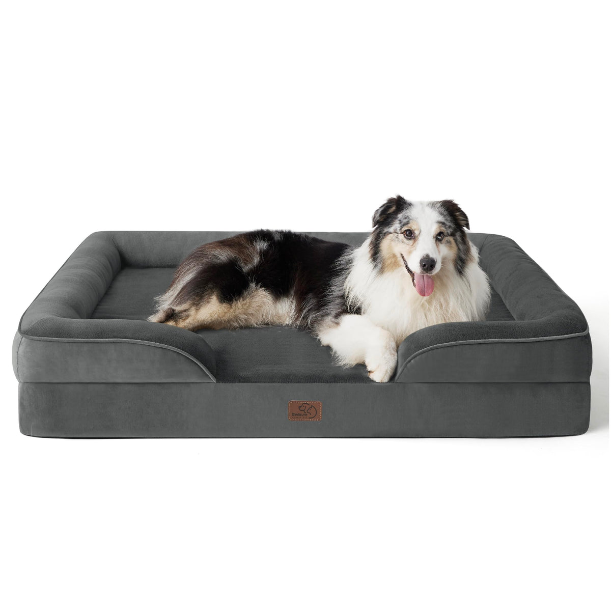 Bedsure orthopedic dog bed xl cover closeup showing waterproof protection and easy-care fabric