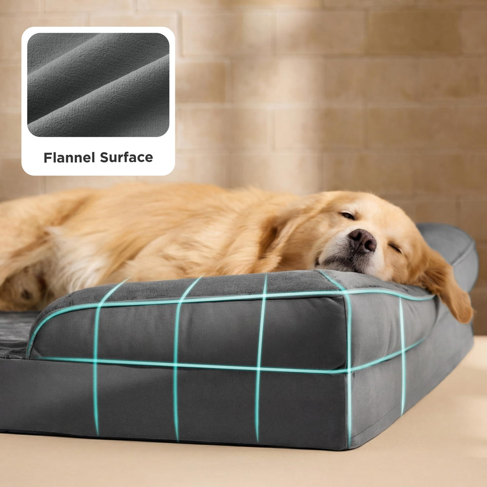 Bedsure Orthopedic Dog Bed XL Plus non-slip bottom reduces slips on hard floors.