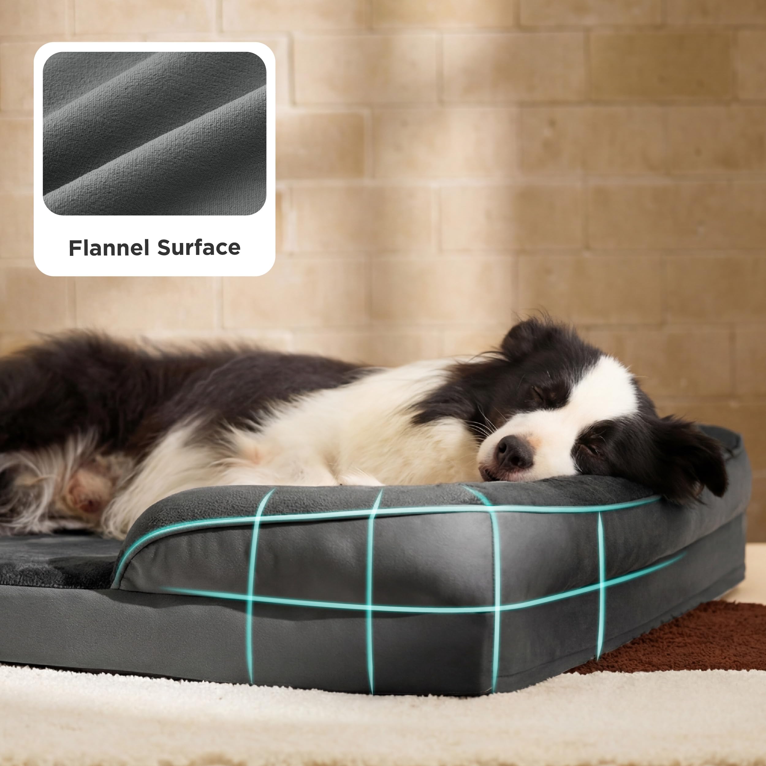 Bedsure orthopedic dog bed xl removable-cover being removed for washing