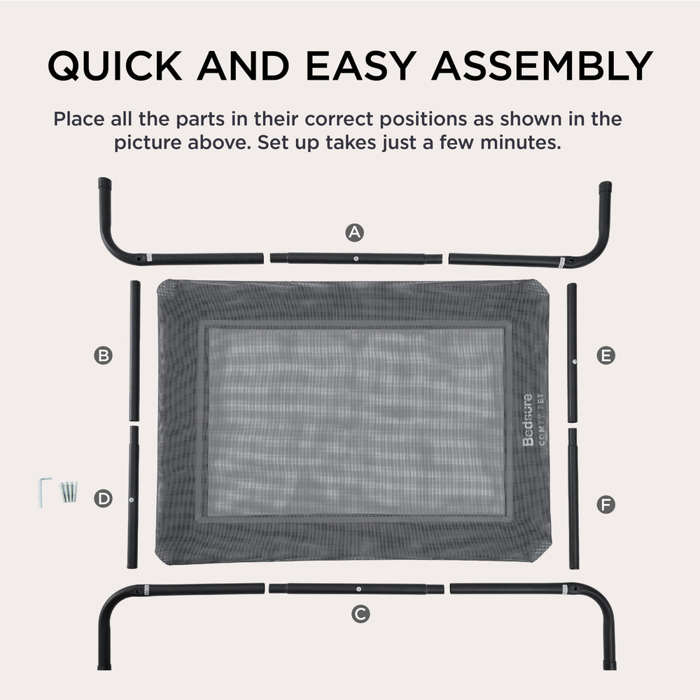 Bedsure outdoor elevated dog bed easy to assemble in minutes
