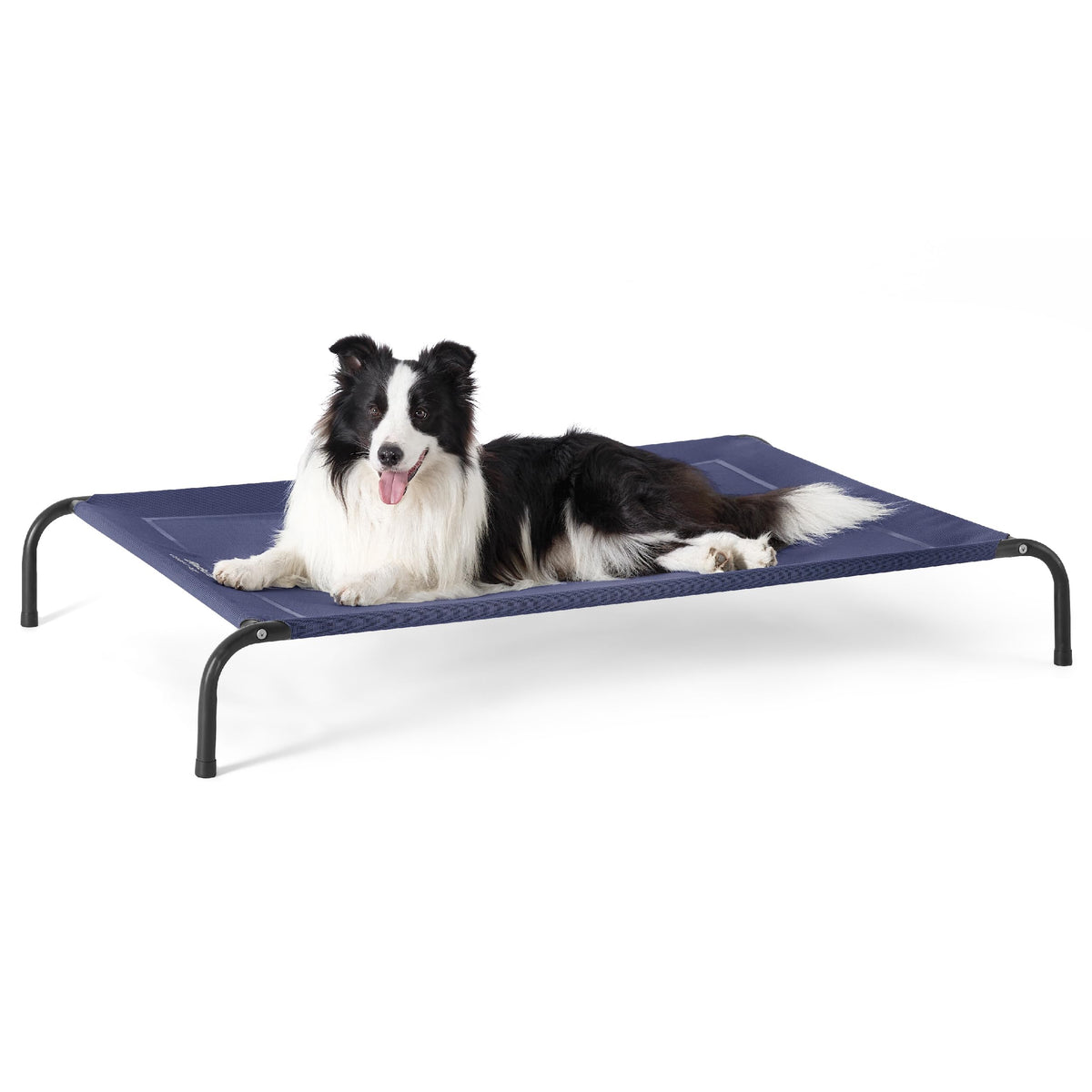 Bedsure Outdoor Elevated Dog Bed front view highlights cooling mesh for all-season comfort