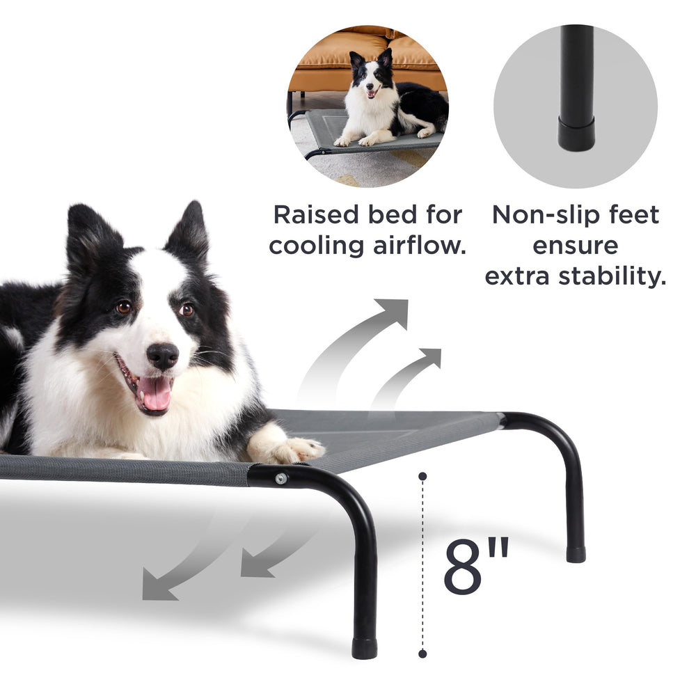Bedsure elevated dog bed showing breathable mesh supporting comfort in heat