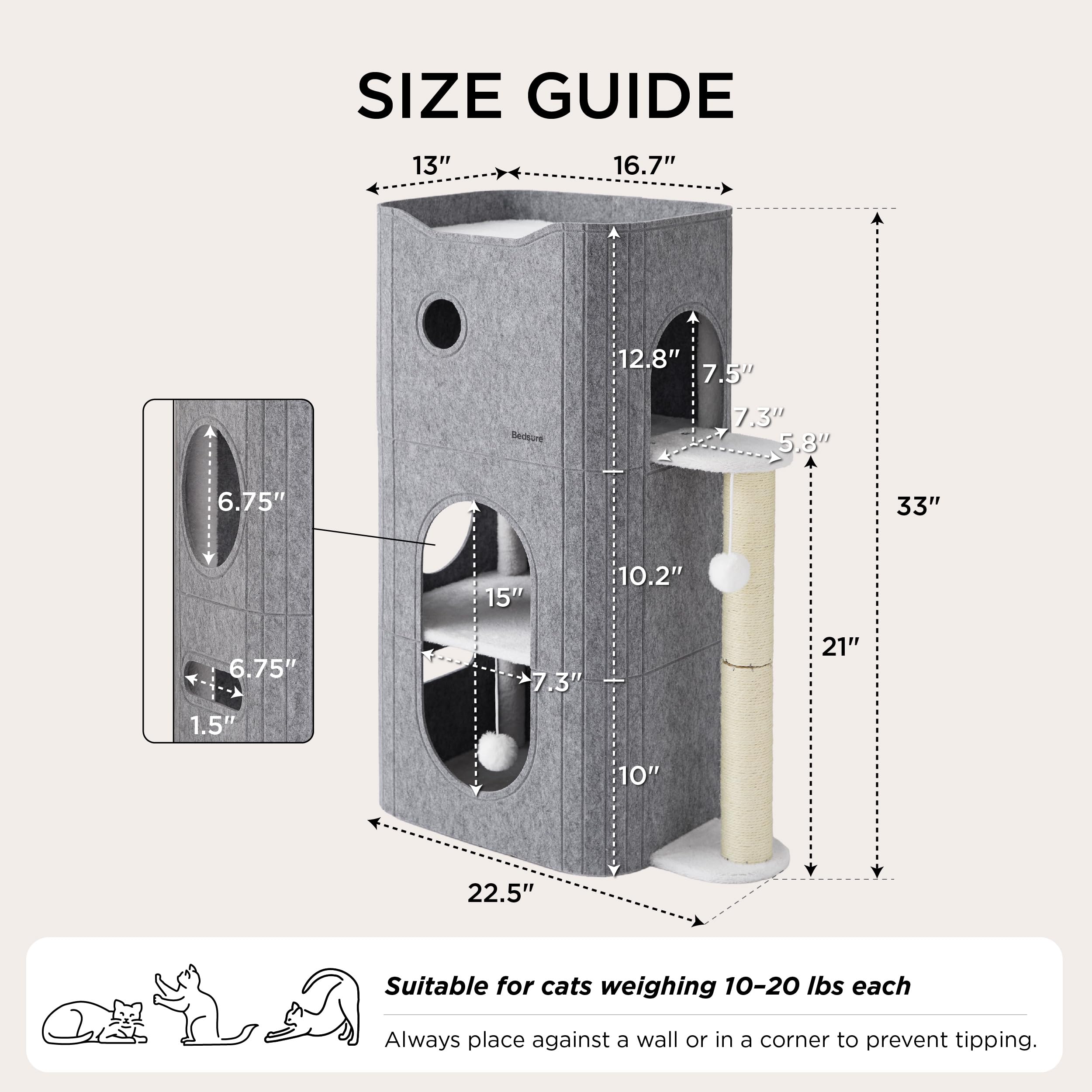 Bedsure peek-in window encourages exploration from each level