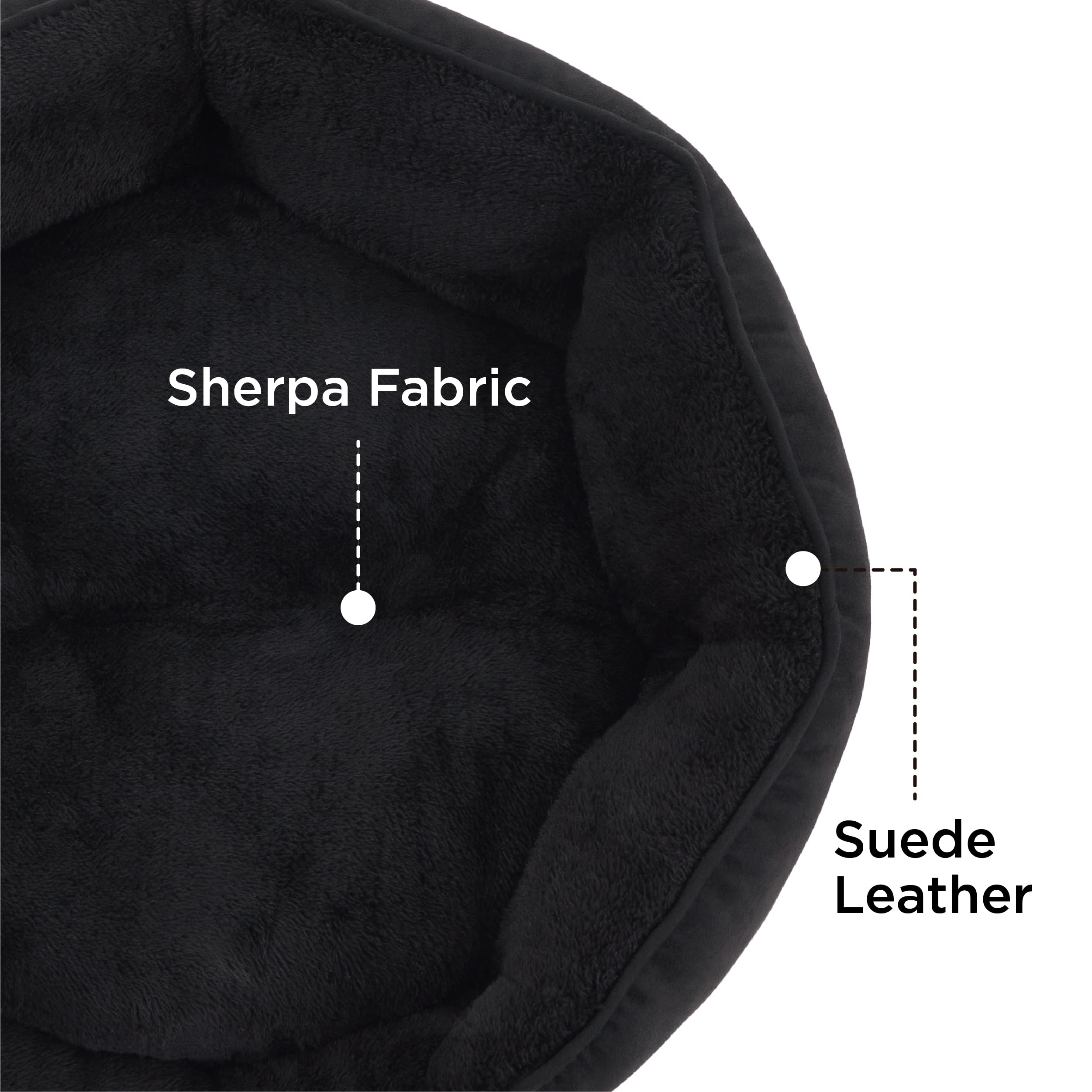 Bedsure pet bed with non-slip bottom for stable use on slick floors.