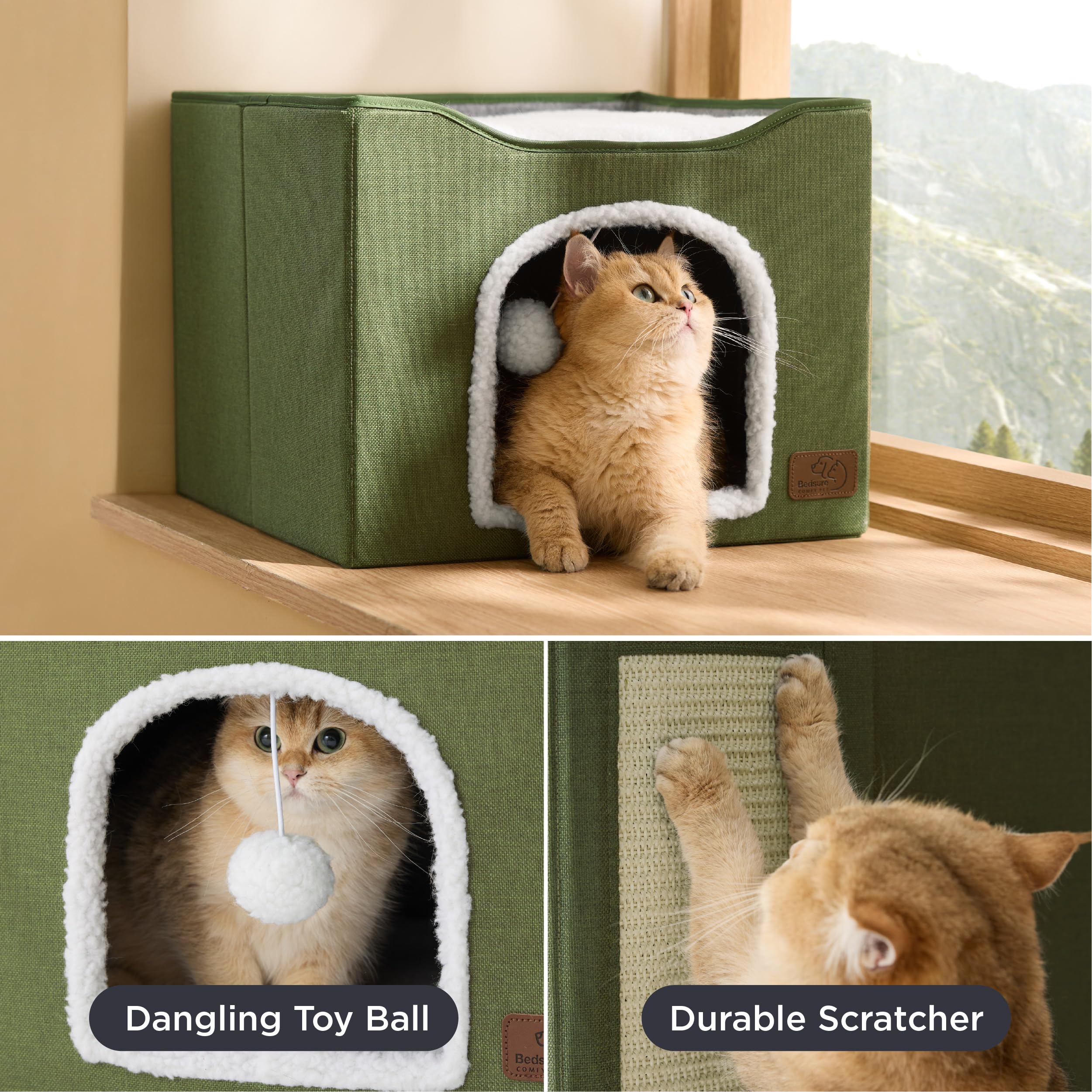 Bedsure plush hanging ball engages play and enrichment during sunny afternoons.