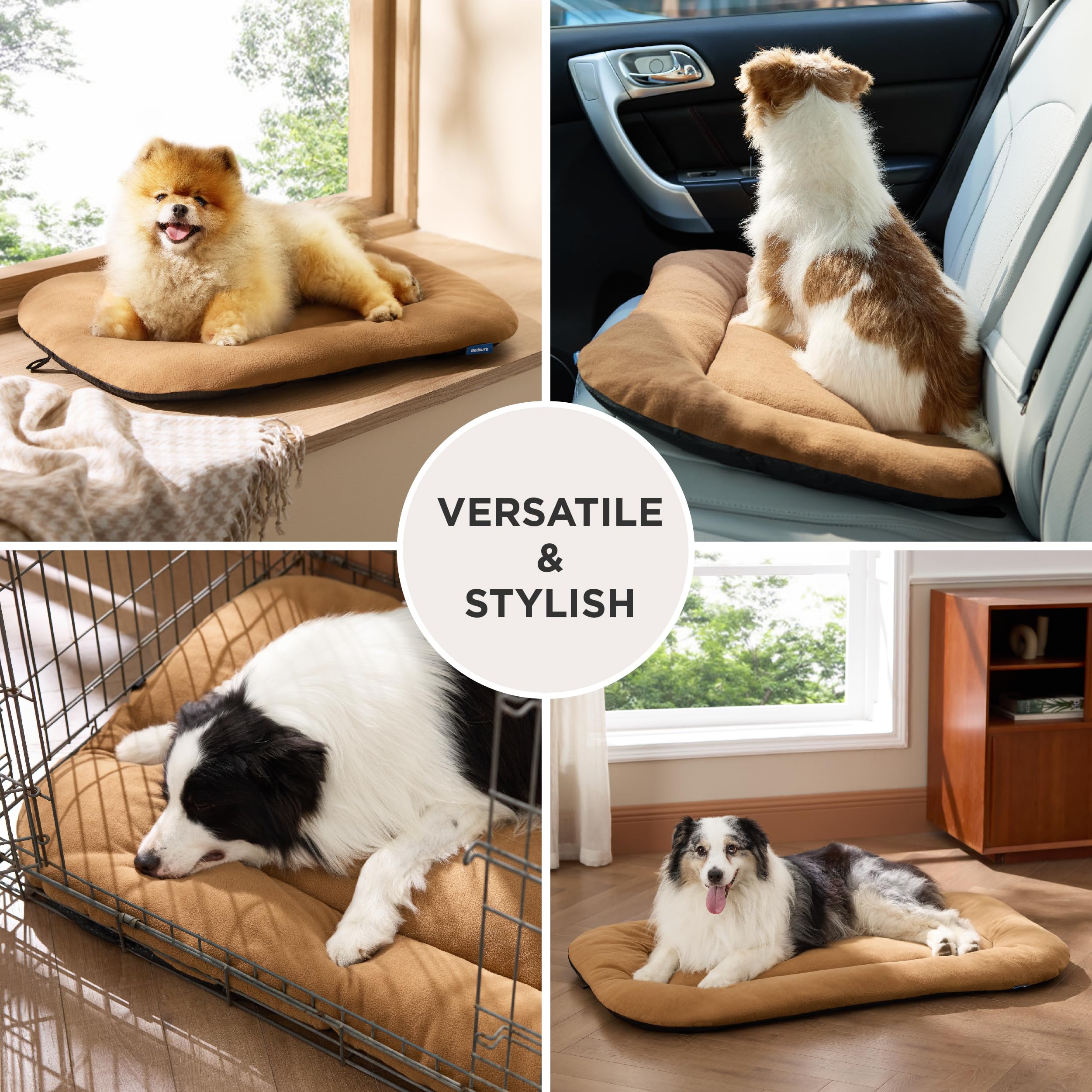 Bedsure polyfill kennel pad provides plush support