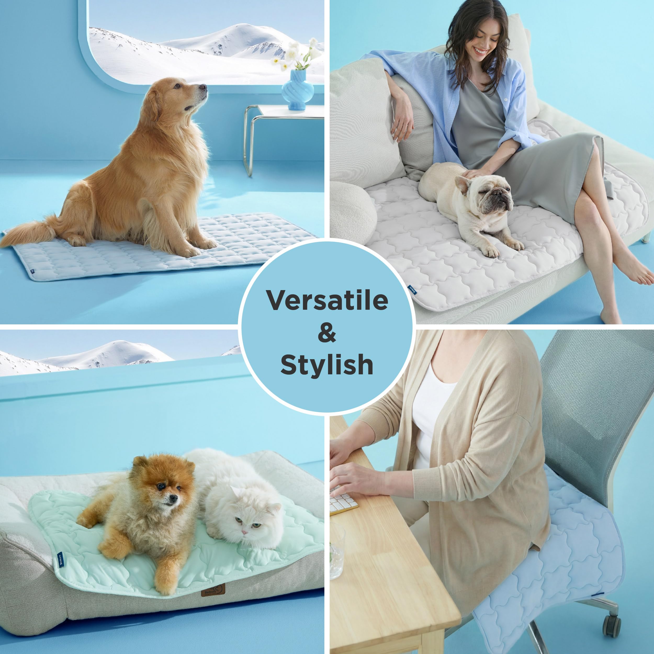 Bedsure portable cooling pad in a car for travel comfort.