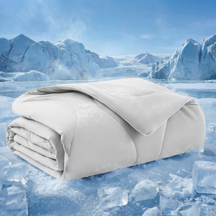 Bedsure Premium Cooling Blanket on a dog bed showing cooling comfort for pets