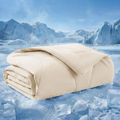 Bedsure premium cooling blanket on a calm dog for cooling comfort.
