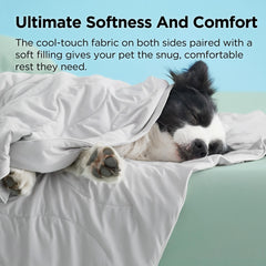 Bedsure Premium Cooling Blanket draped on a sofa demonstrates versatile use and home styling