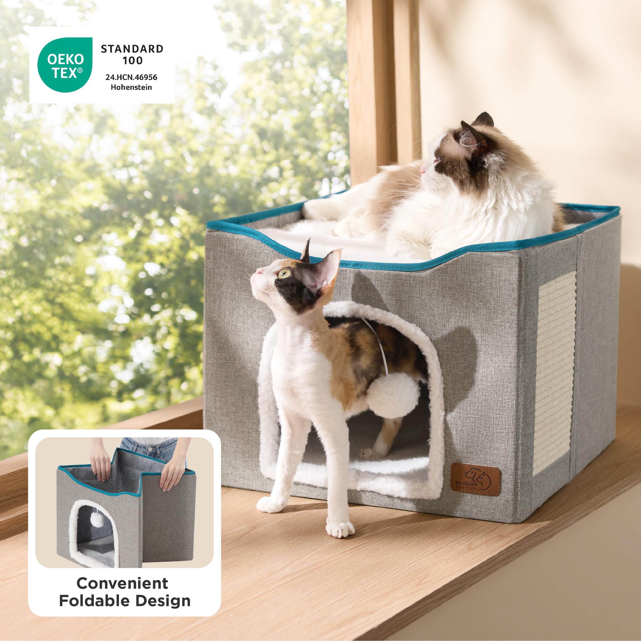 Bedsure removable cushion with machine-washable cover for easy care.