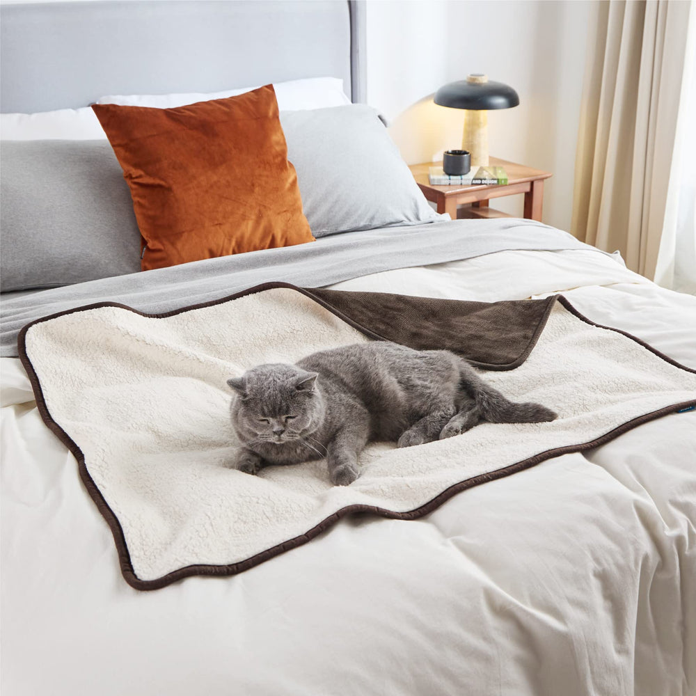 Bedsure reversible sherpa fleece blanket showing plush warmth and comfort