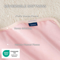 Bedsure reversible sherpa fleece side offers two cozy warmth options.