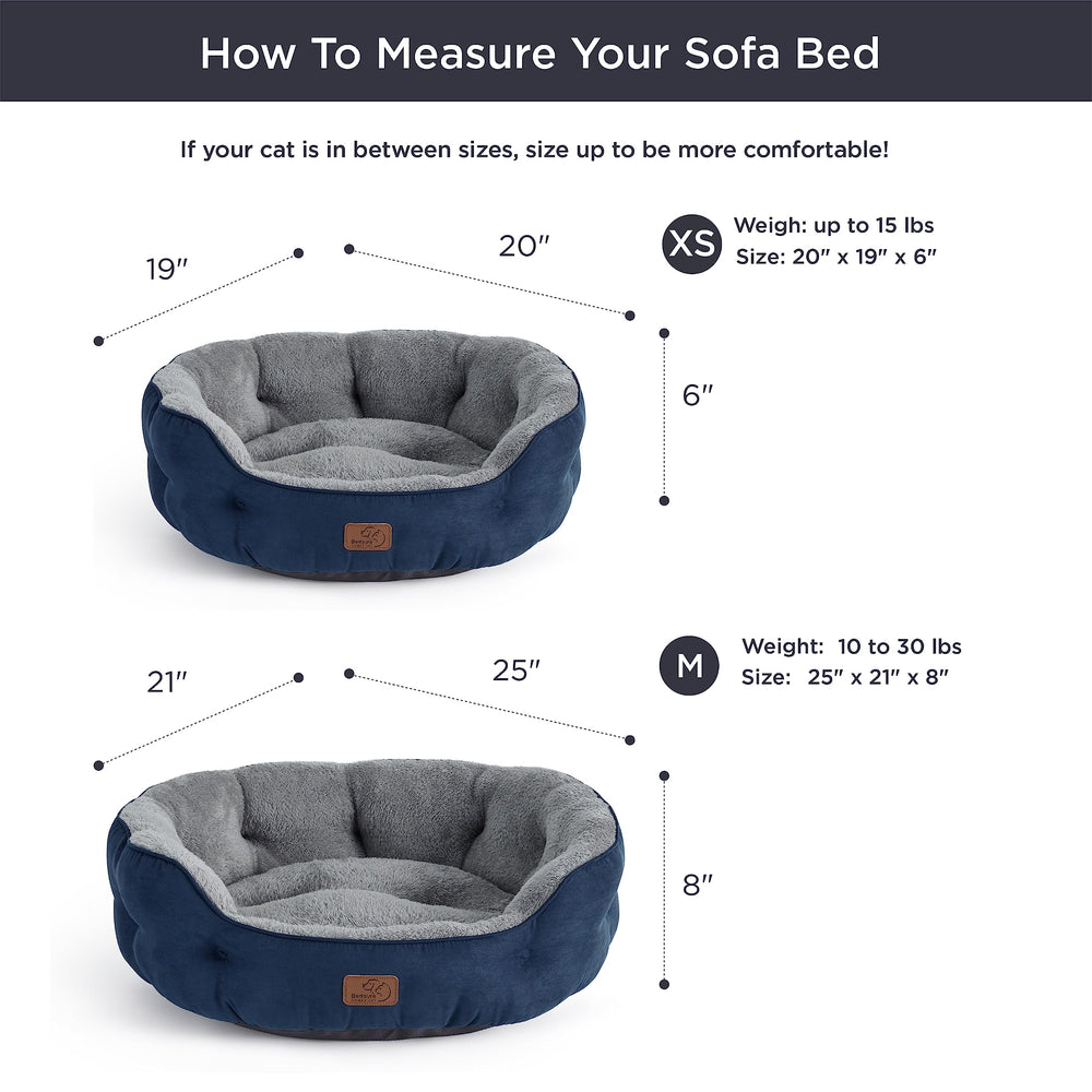 Bedsure navy bed with easy-care instructions shown for cleaning