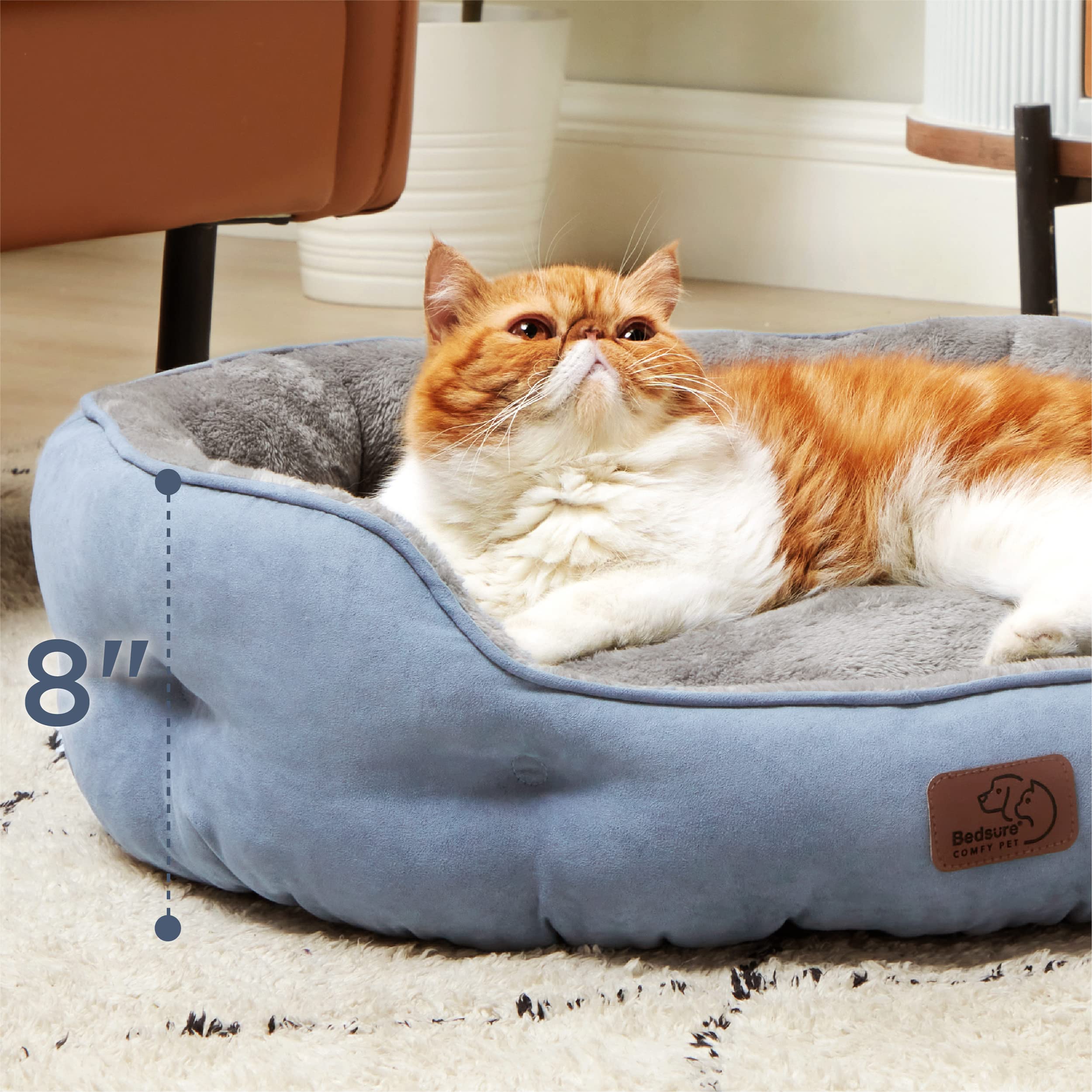 Bedsure round bolster design supports head and neck for restful sleep.