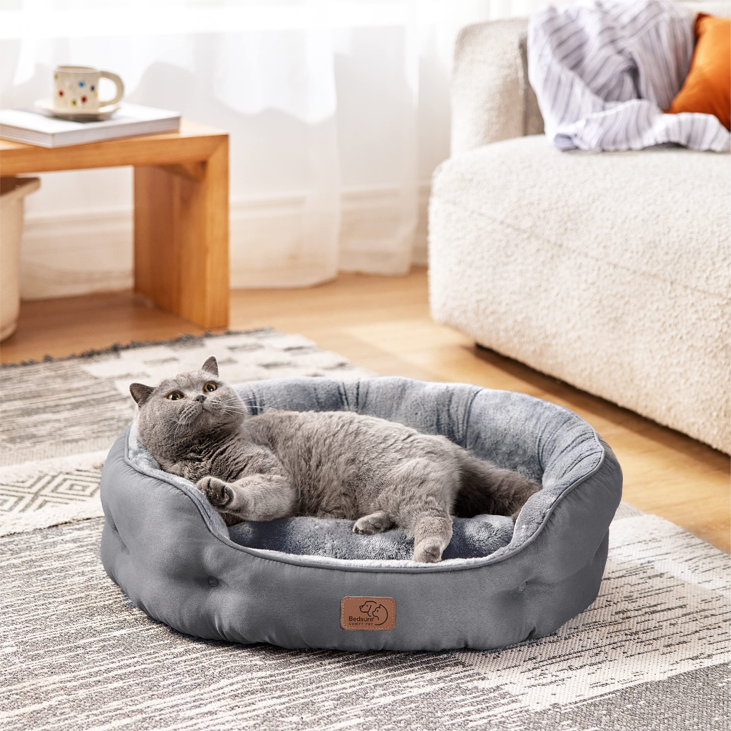 Bedsure round bolster design supporting head and neck for restful naps.