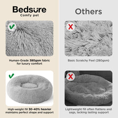 Bedsure round bed with non-slip base stays put on floors.