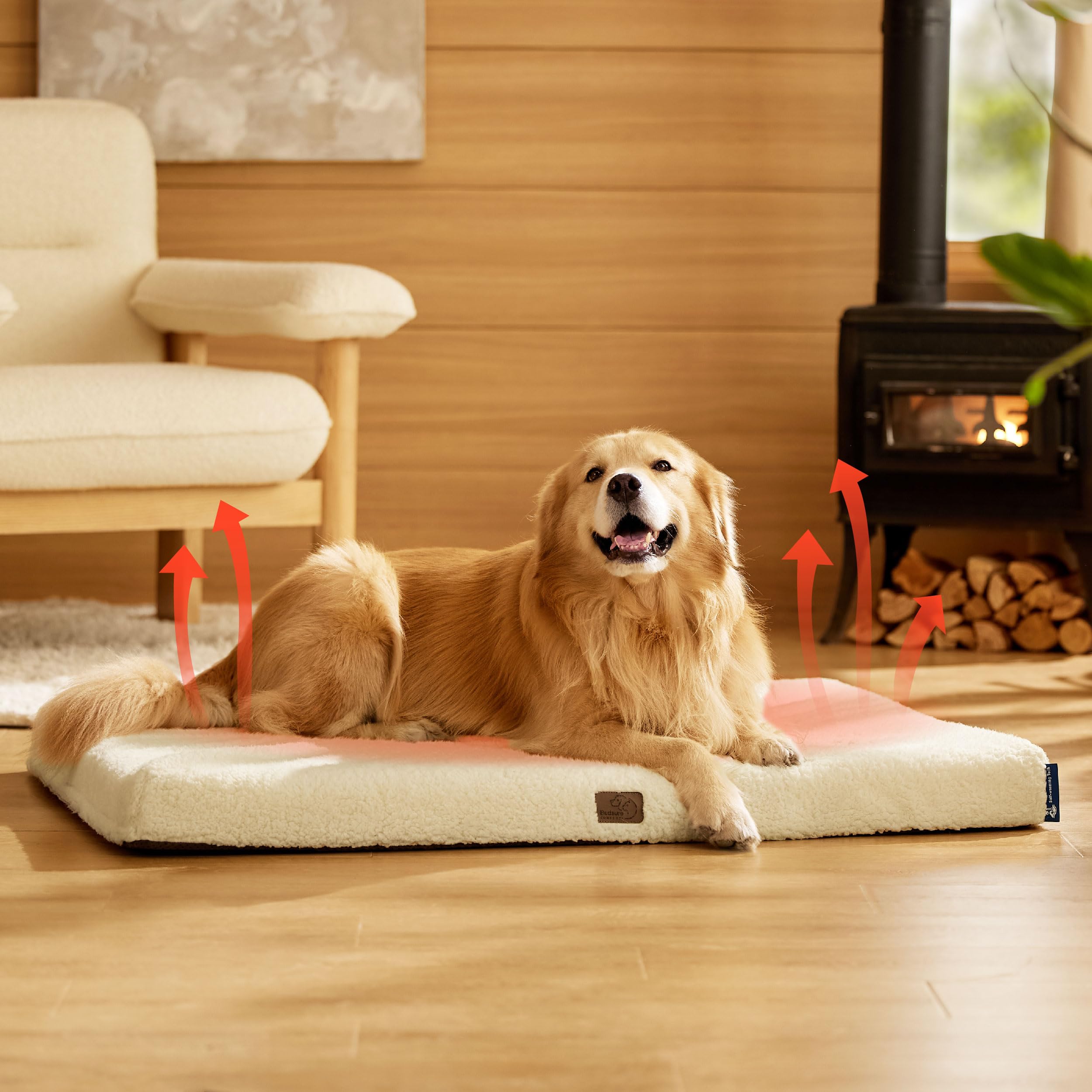 Bedsure self-warming dog bed large, orthopedic design for large dogs after play