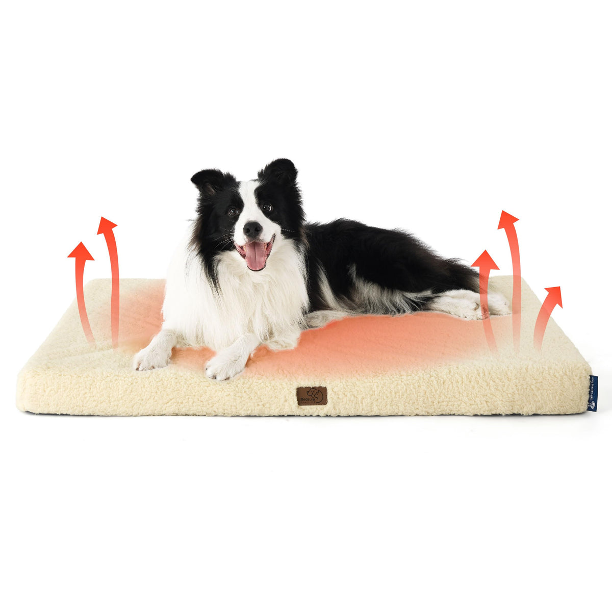 Bedsure self-warming dog bed top view highlights cozy warmth for cold days